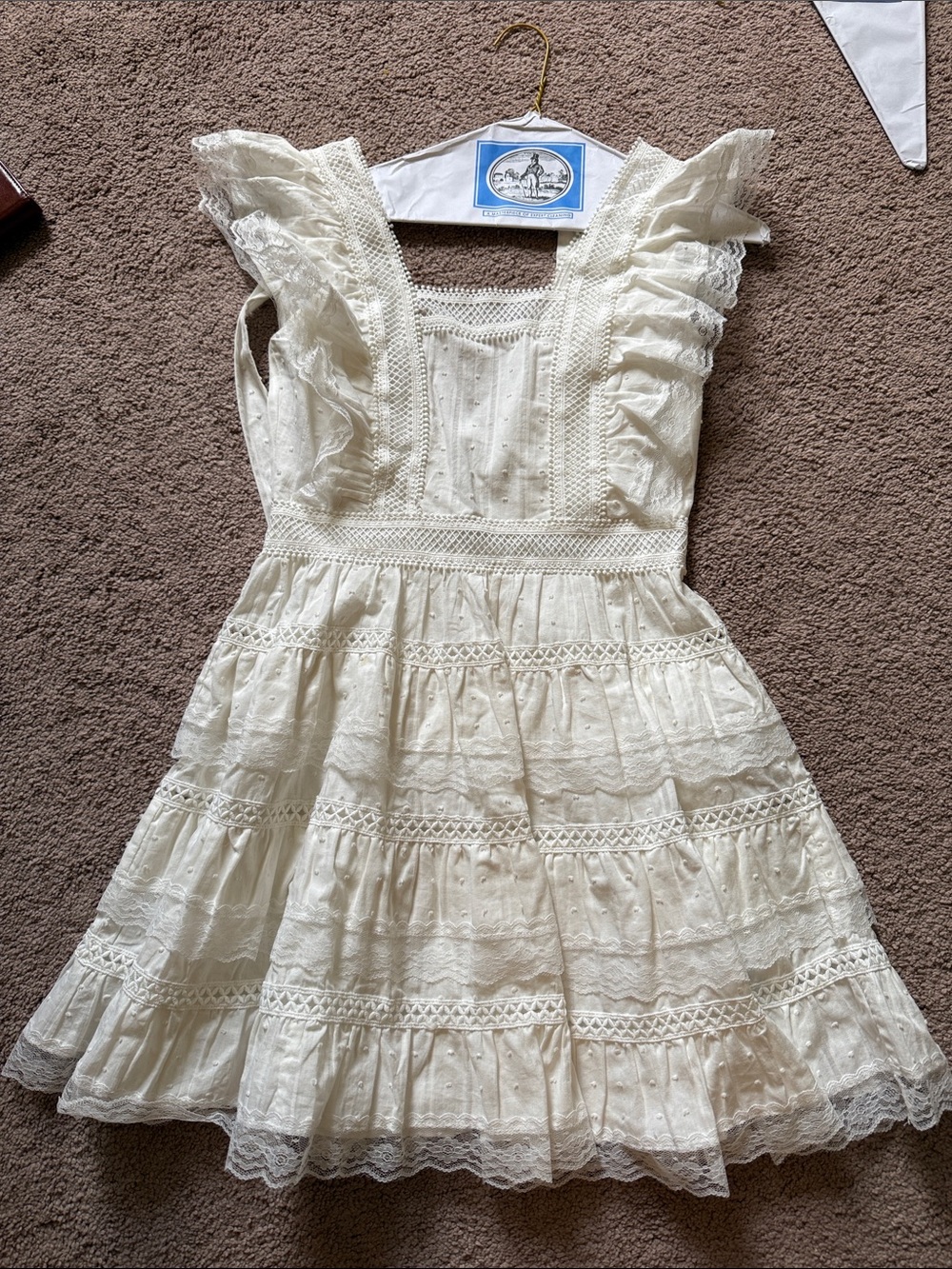 cute' Ivory Lace Ruffle Tiered Dress - Classic Charming Style